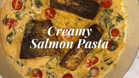 Spicy Creamy Salmon Pasta